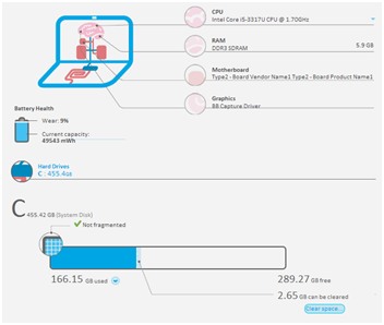 В самой программе указано, какой объем данных можно удалить