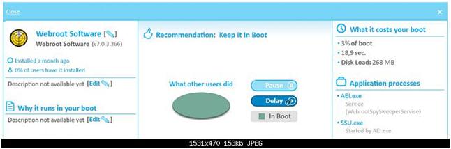 Раздел«Recomendation» (рекомендация) включает в себя советы относительно приложения, то есть программа рекомендует определенное действие, выполнение которого повлечет за собой ускорение загрузки системы