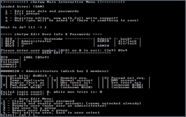 Сброс пароля УЗ