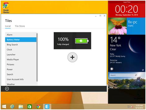 После установки Metro Sidebar "плитки", из которых состоит начальная страница, будут расположены на боковой панели