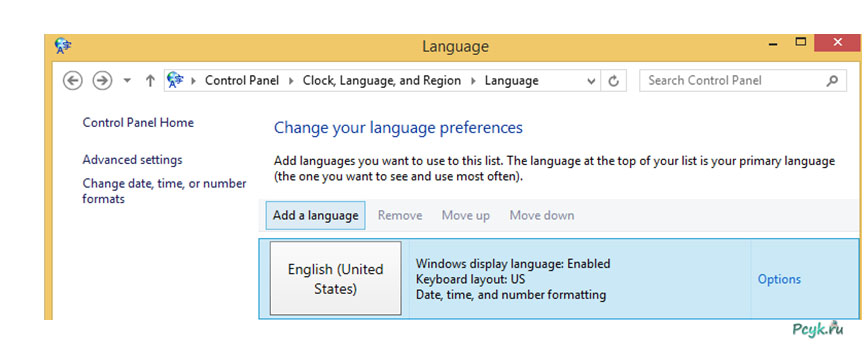 рис.4. В разделе языковых параметров кликаем«Add a language»