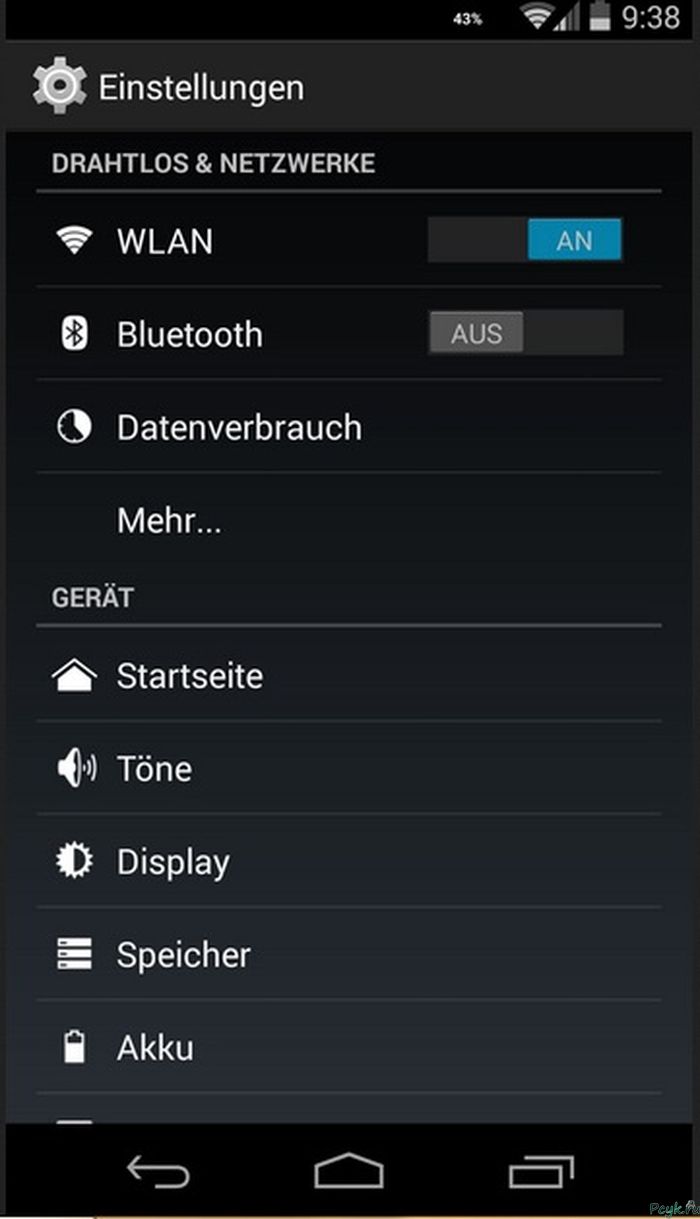 Меню подключенных модулей