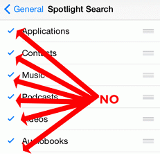 Чтобы отключить поиск в iPhone (или отдельные категории), перейдите в «Настройки» - «Основные» - «Поиск Spotlight»