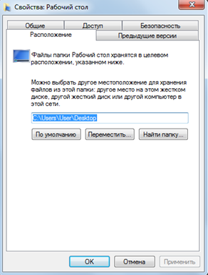 Свойства: рабочий стол