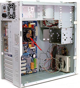 снять боковую крышку панели системного блока