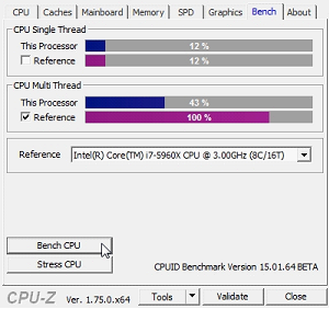Настройки CPU-Z