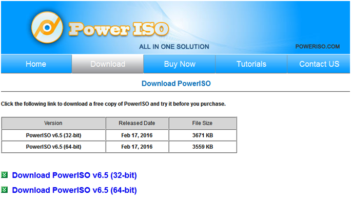 Загружаем обновленную утилиту Power ISO для своей редакции операционной системы 