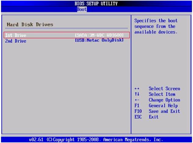 Выбираем загрузку с нужного устройства