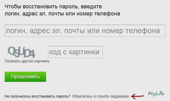 Обращение в службу поддержки