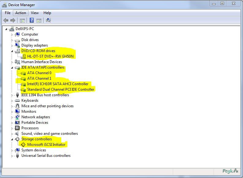 Открытие свойств пунктов