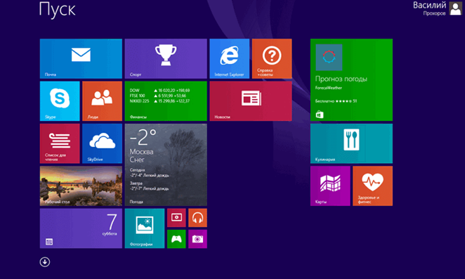 Интерфейс плитки